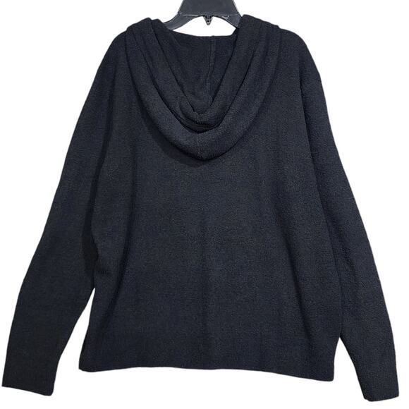 Eberjey Recycled Boucle Hoodie Black Size Small Oversized Could fit a Large - Picture 2 of 7